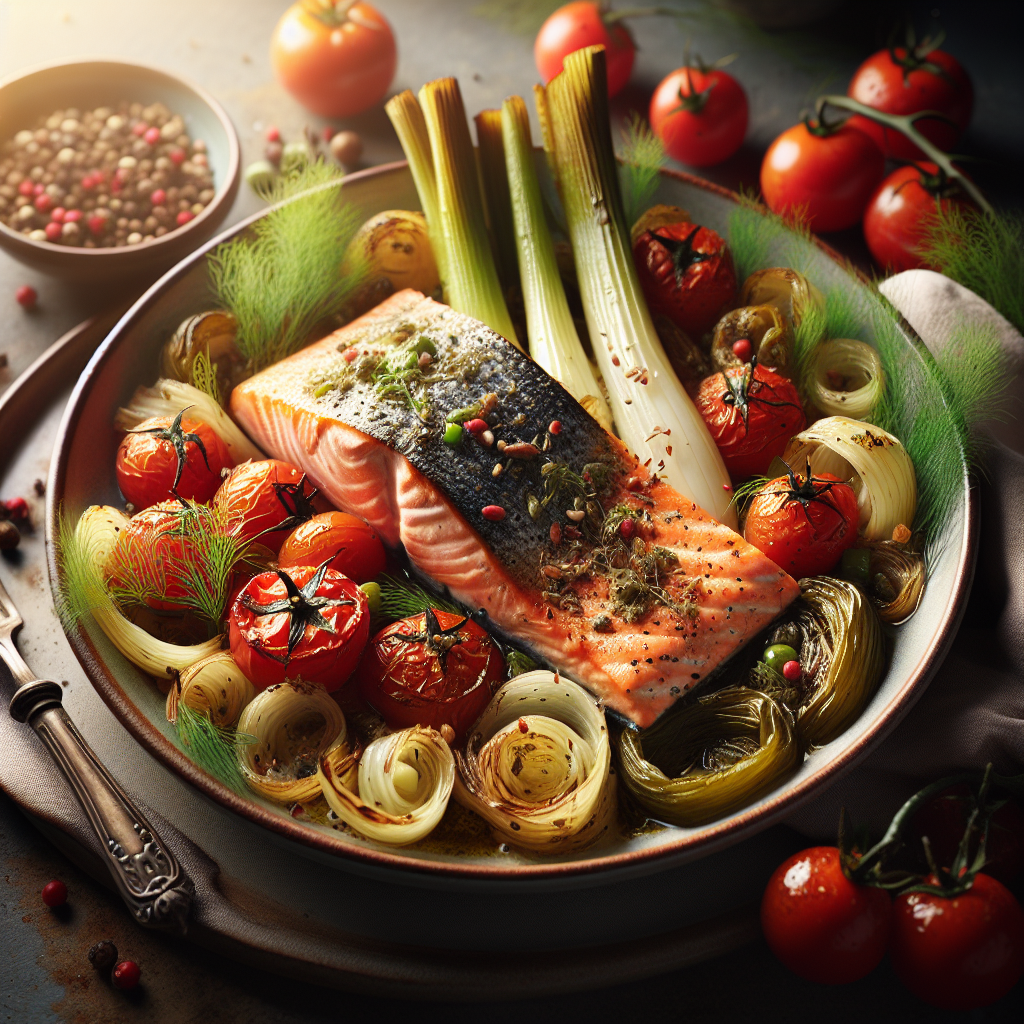 Baked Salmon with Fennel and Tomatoes