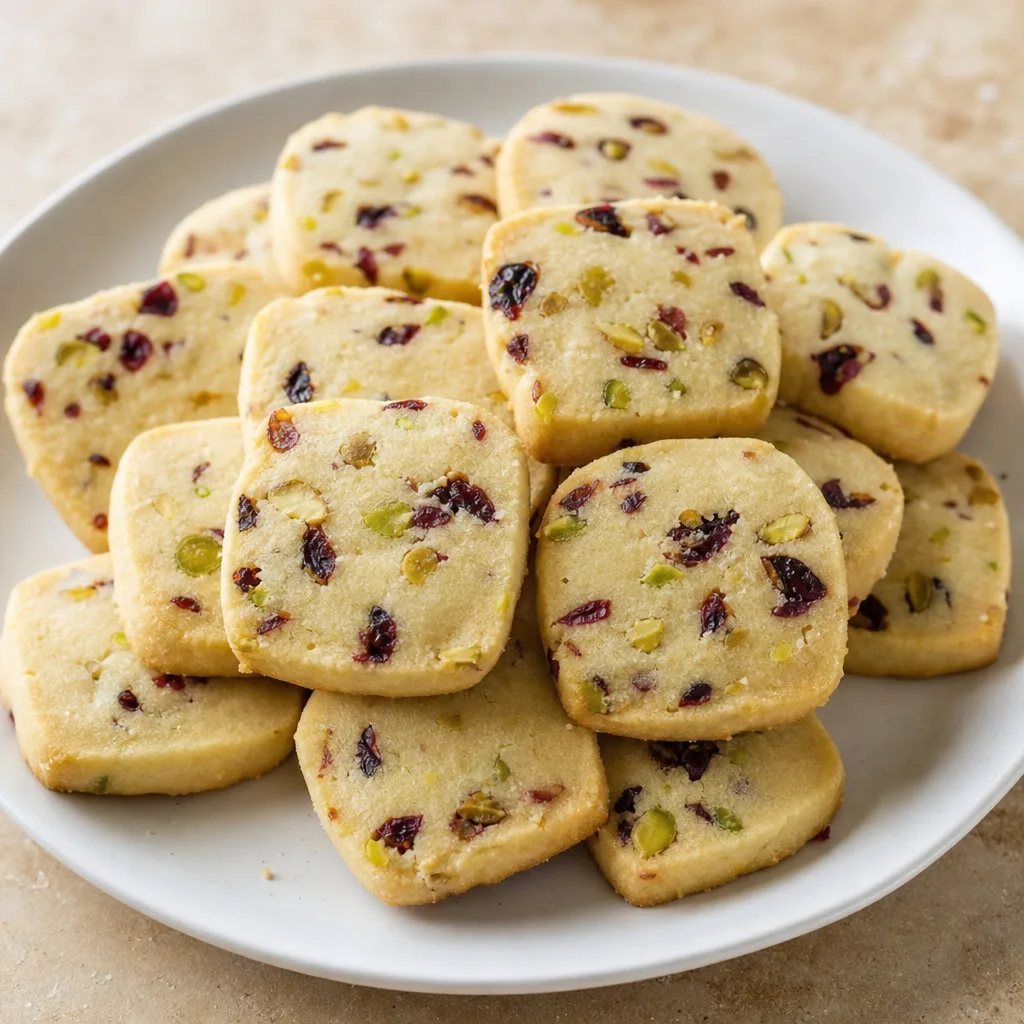 Cranberry Pistachio Shortbreads