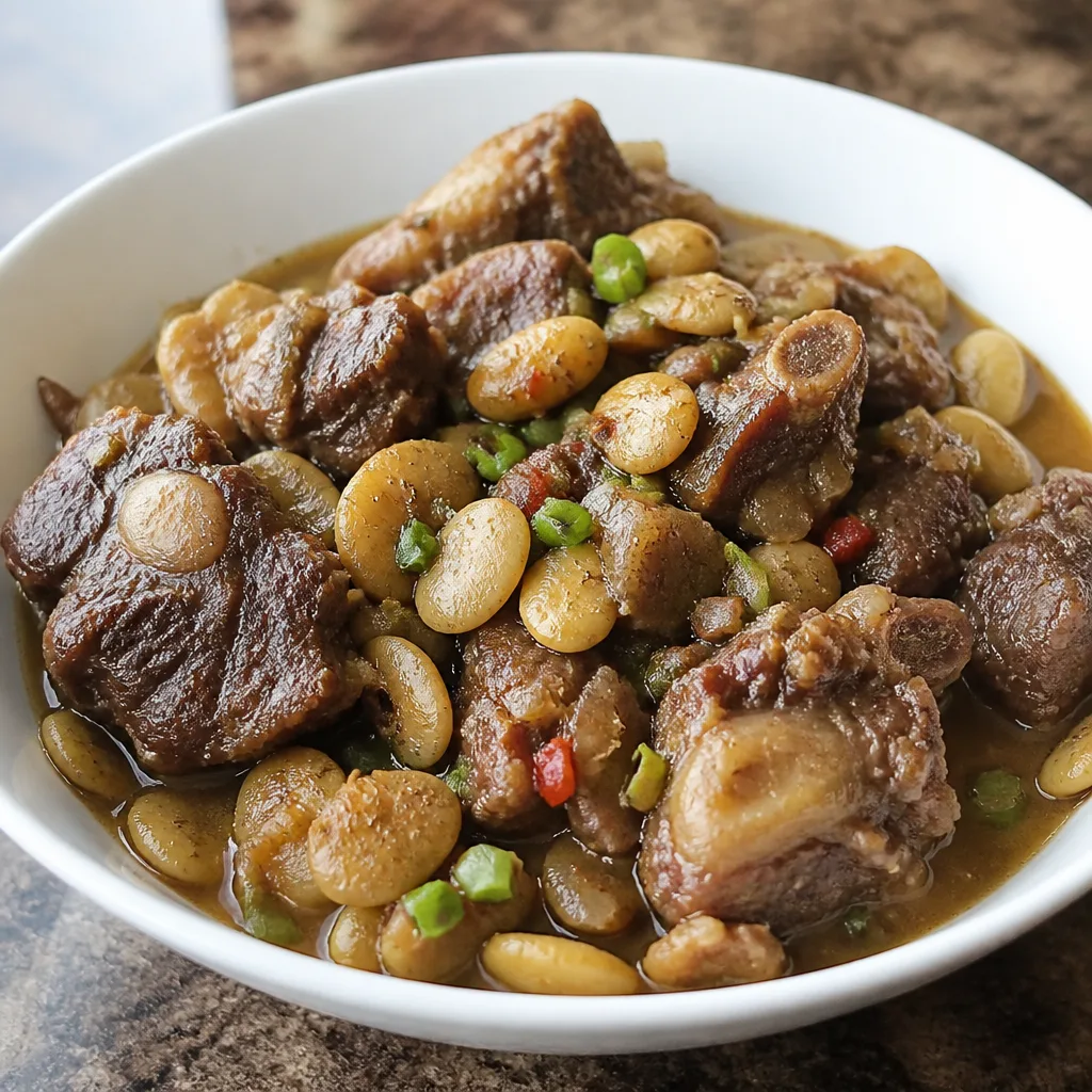 Oxtail with Broad Beans