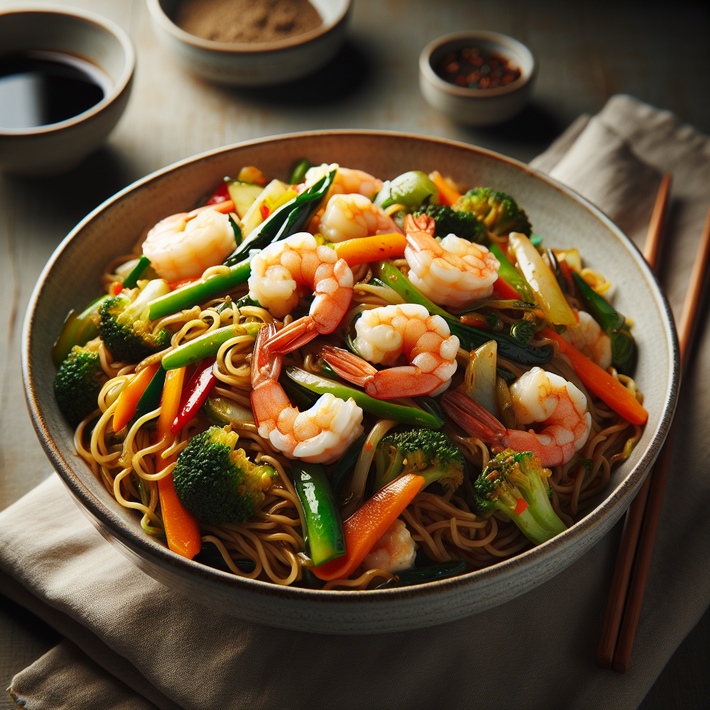 Singapore Noodles with Shrimp