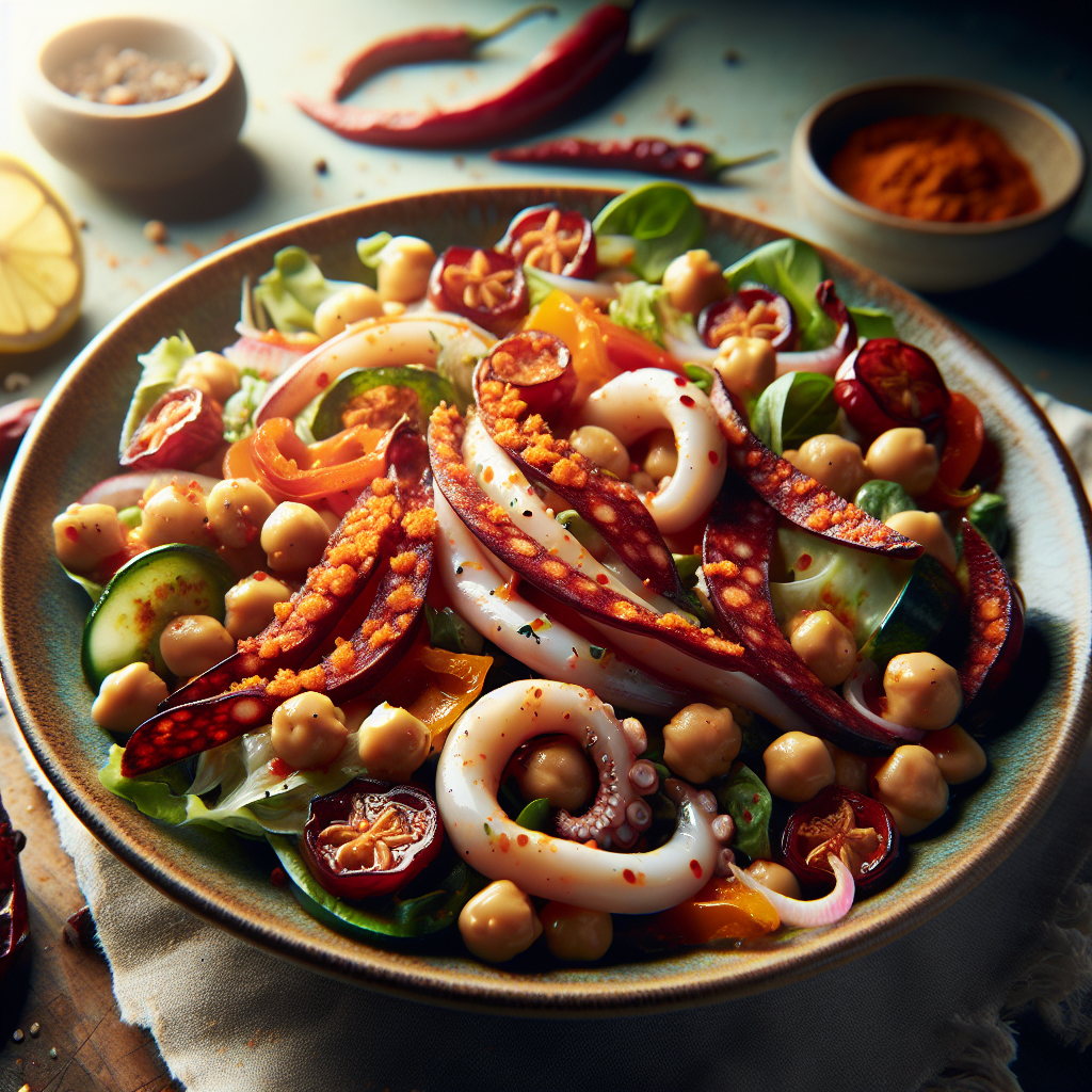 Squid, Chickpea & Chorizo Salad