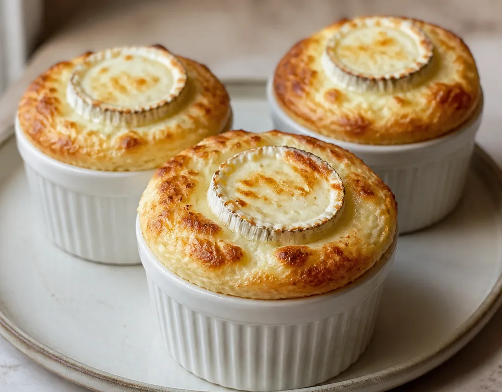 Three-Cheese Soufflés